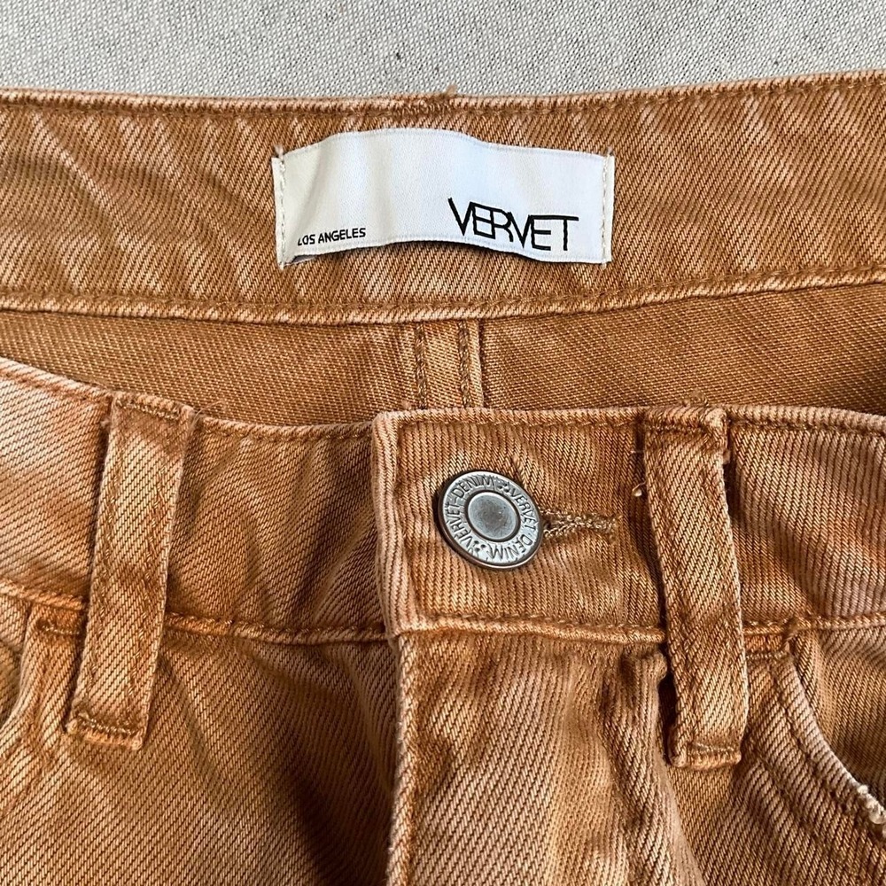 Womens Vervet Brown 100% Cotton Ripped Knees Distressed Jeans (Sz 25) - Picture 3 of 8